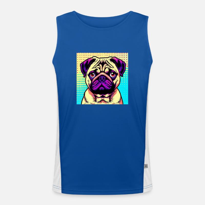 Mops Pop Art Funktionelles Kontrast-Tank Top für Männer 