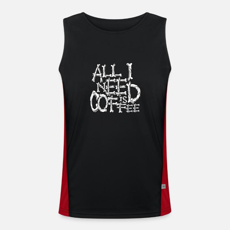 All I need is coffee bones typography halloween Débardeur respirant contrasté Homme 