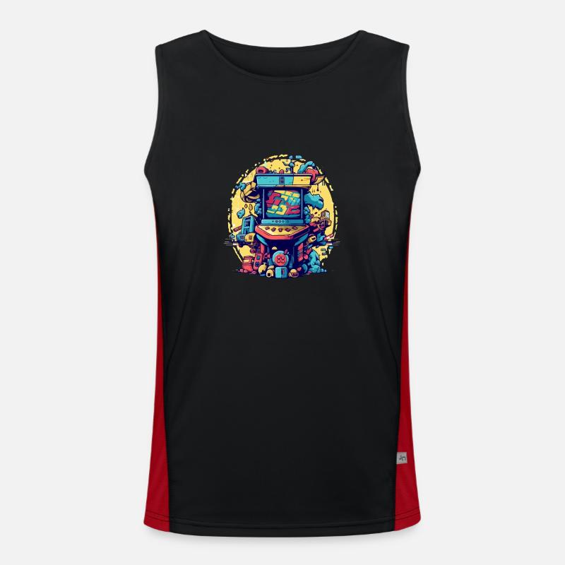 Arcade retro gaming Débardeur respirant contrasté Homme 