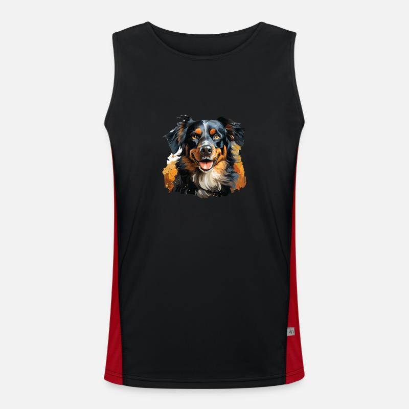 Hund Funktionelles Kontrast-Tank Top für Männer 