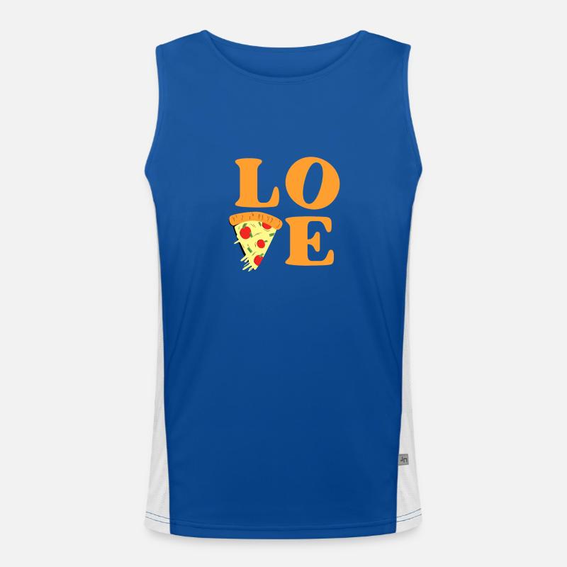 Ich liebe Pizza Funktionelles Kontrast-Tank Top für Männer 