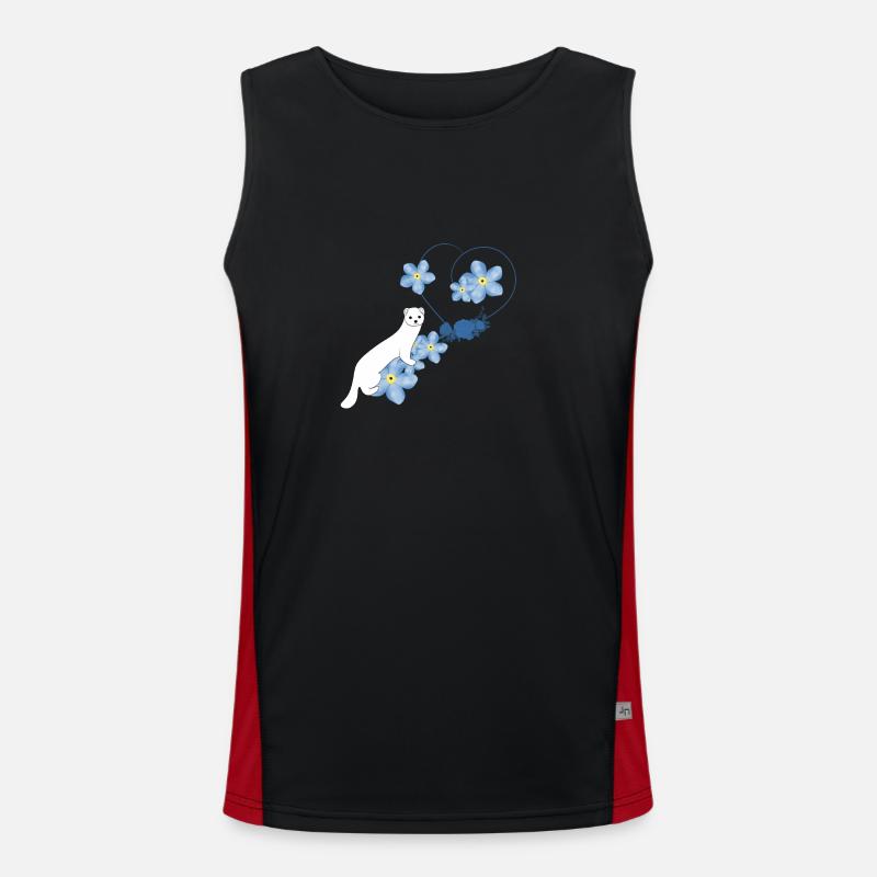 Weißes Wiesel Funktionelles Kontrast-Tank Top für Männer 