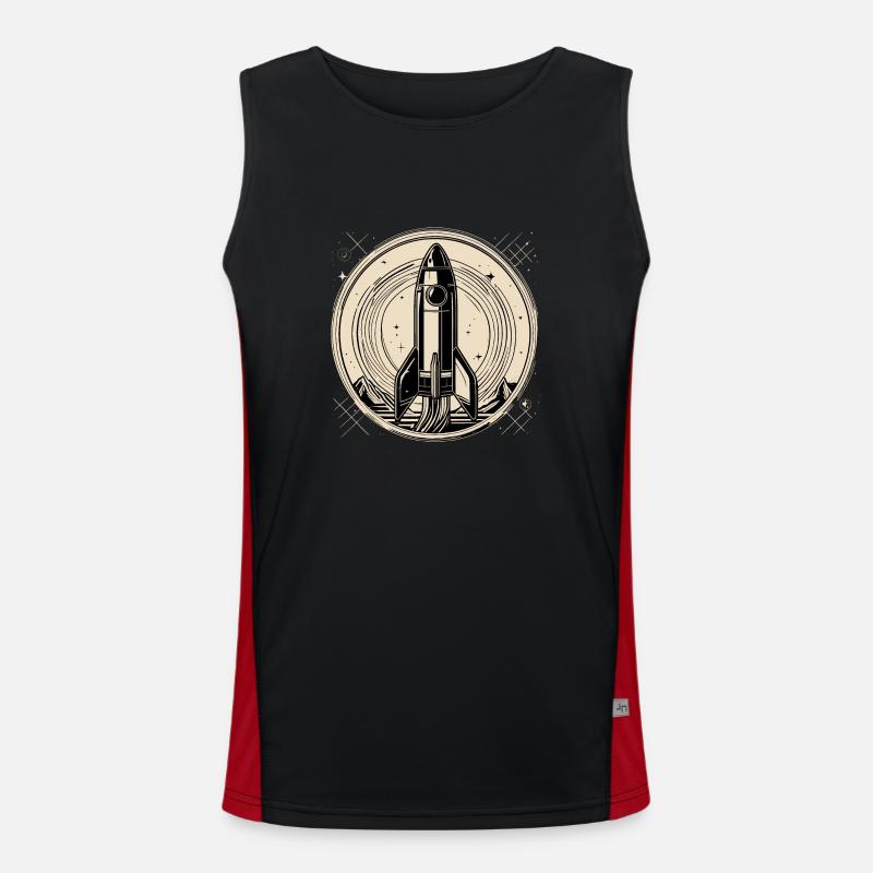 One Small Step, square - Men's Functional Contrast Tank Top  - black/red