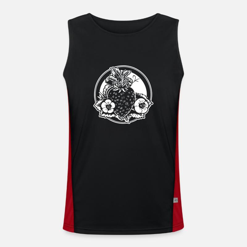 Erdbeere Obst Frucht Funktionelles Kontrast-Tank Top für Männer 