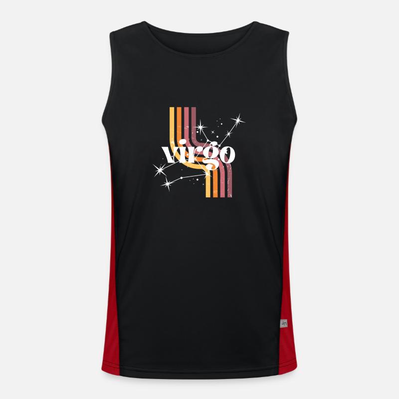 Virgo retro horoscope Men's Functional Contrast Tank Top 