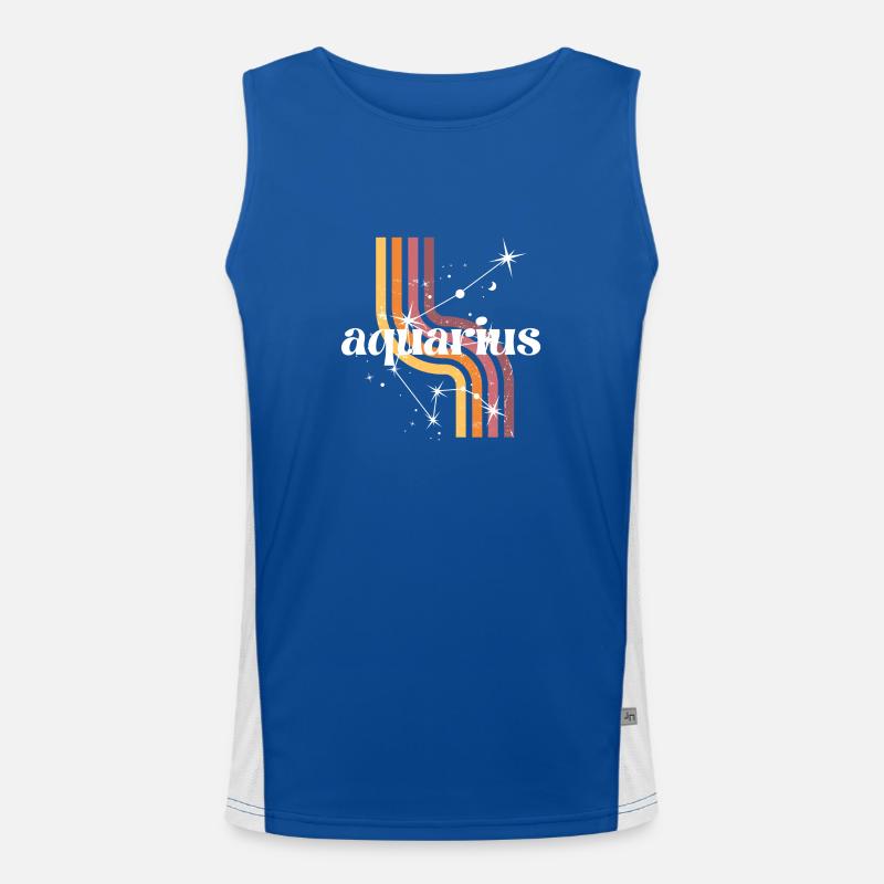 Aquarius retro horoscope Men's Functional Contrast Tank Top 