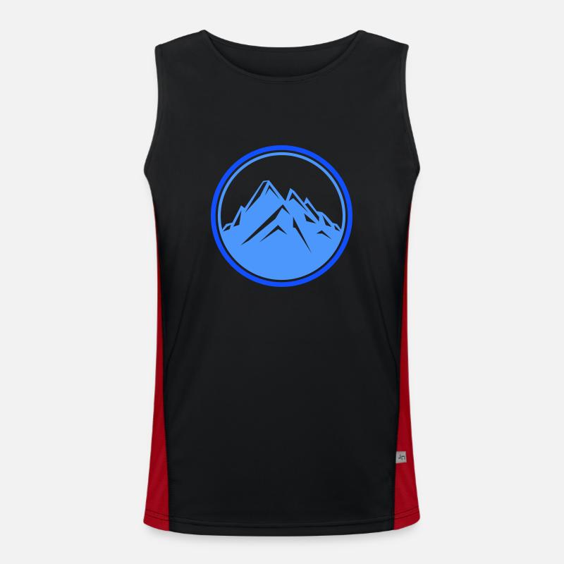 mountains - Men's Functional Contrast Tank Top  - black/red