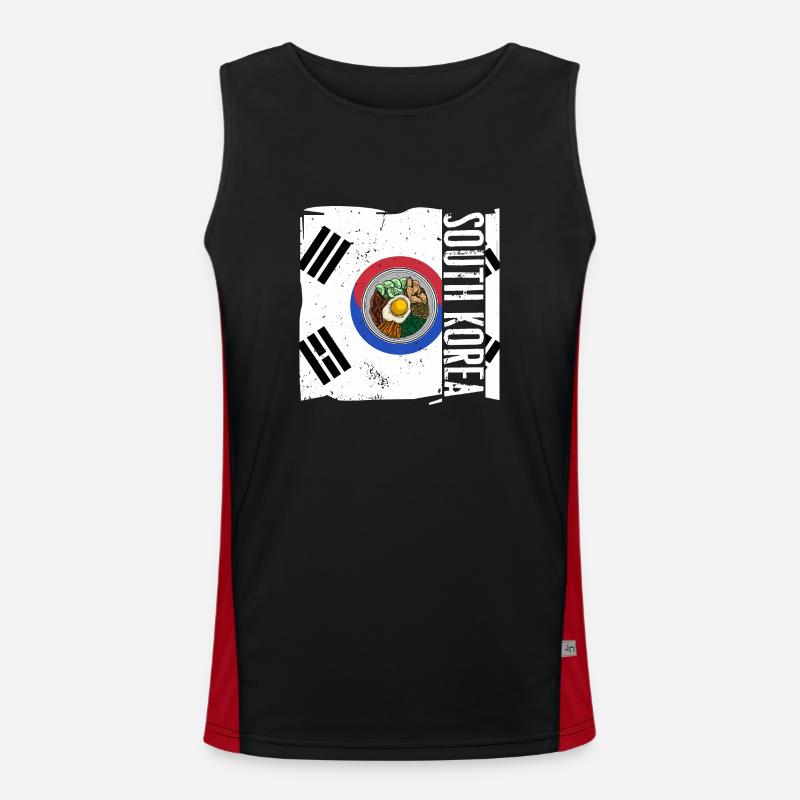 Bibimbap Gericht Asien Korea Kimchi Eier Funktionelles Kontrast-Tank Top für Männer 