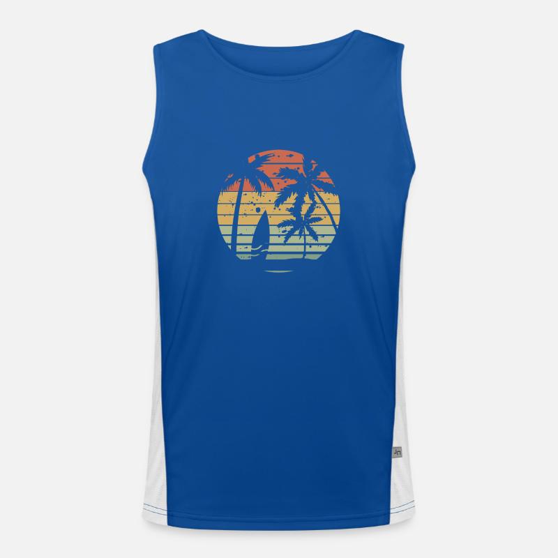 Surfen im Retro-Stil Funktionelles Kontrast-Tank Top für Männer 