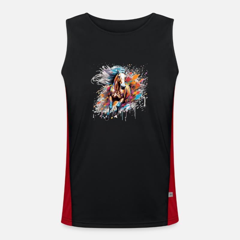 Pferd, Pferd Funktionelles Kontrast-Tank Top für Männer 