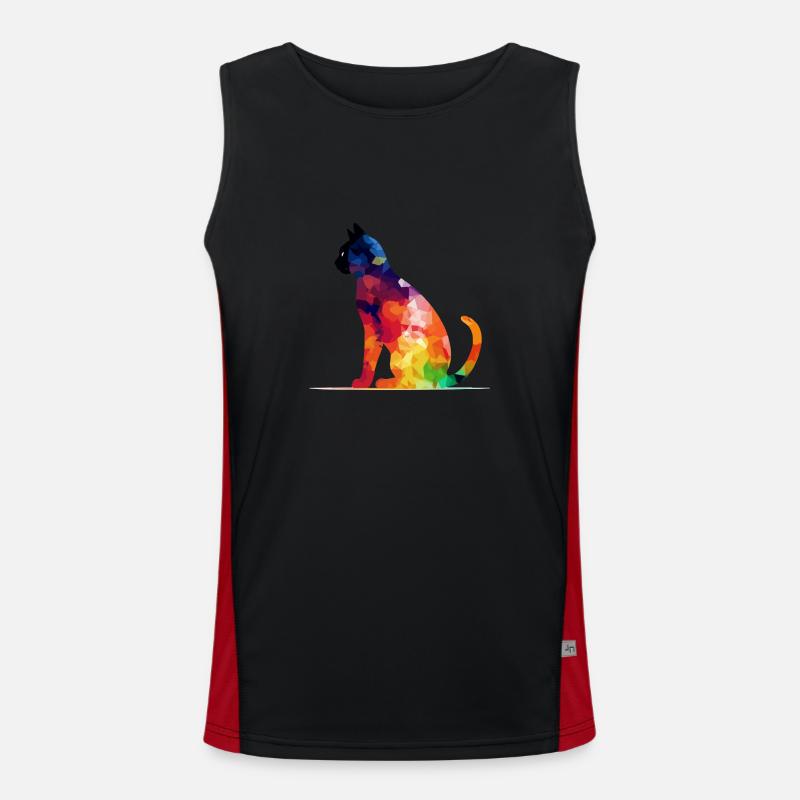 Ako the multicolored cat Men's Functional Contrast Tank Top 