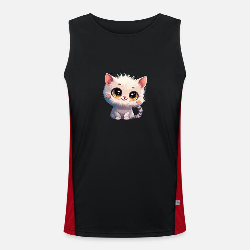 Cute white kitten Men's Functional Contrast Tank Top 