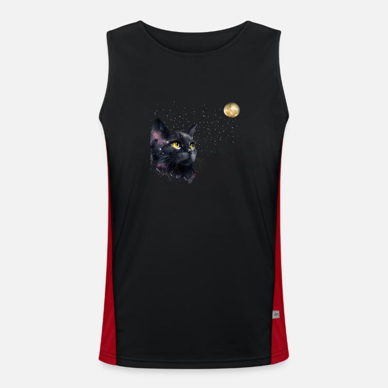 CAT AND THE MOON Men's Functional Contrast Tank Top 