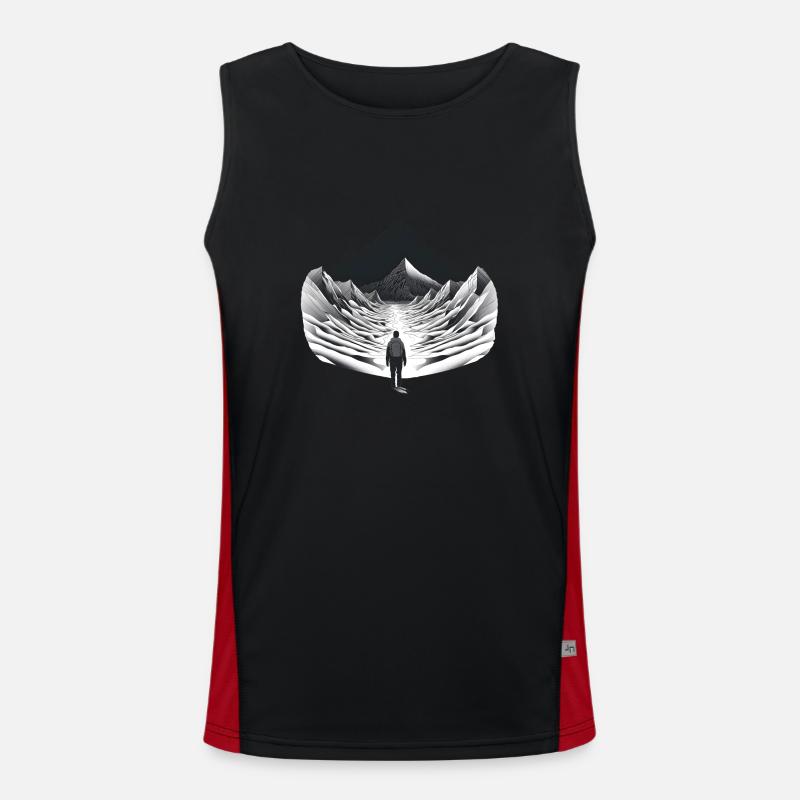 Facing the Imposing Challenge - Men's Functional Contrast Tank Top  - black/red