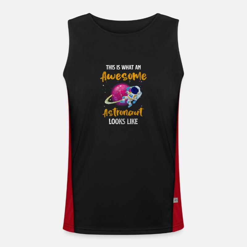 Astronaut Spaceflight Weightless Galaxy Men's Functional Contrast Tank Top 