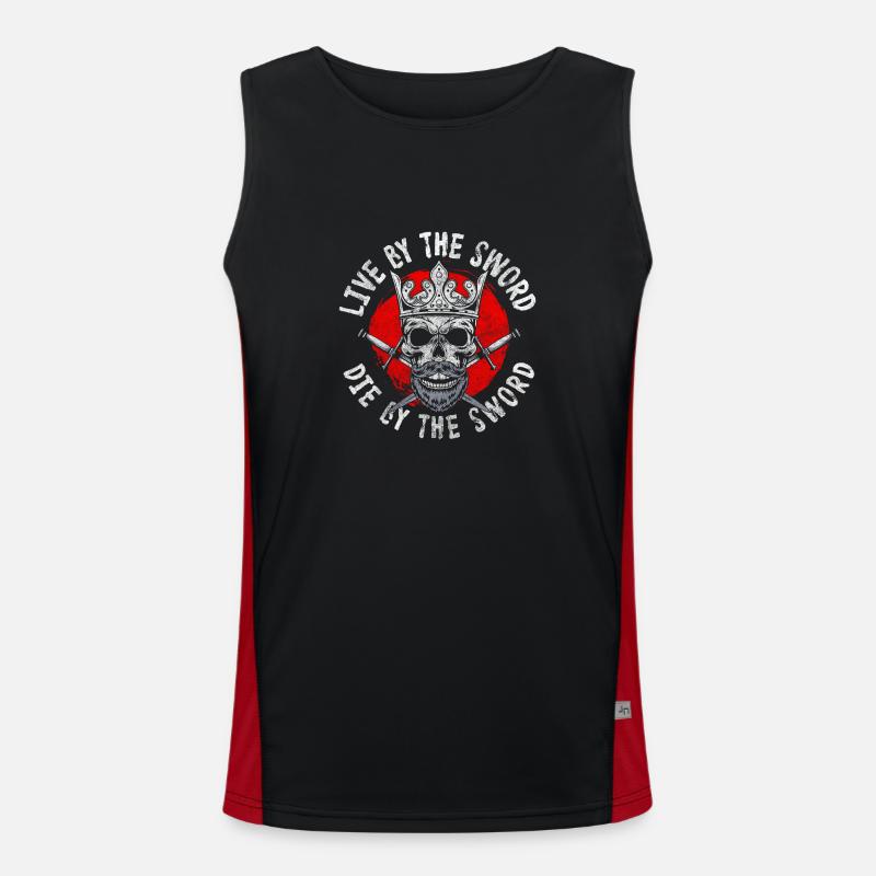 Schwertkämpfer Krieger Samurai Schwerter Funktionelles Kontrast-Tank Top für Männer 