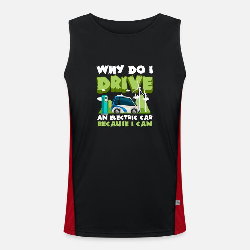 E-Car Save the Planet Environmental Protection Men's Functional Contrast Tank Top 
