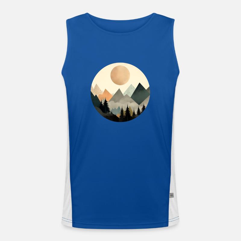 Berge Funktionelles Kontrast-Tank Top für Männer 