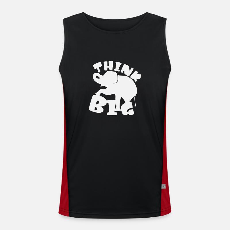 Think Big Elephant Idee weißes Siluett Funktionelles Kontrast-Tank Top für Männer 