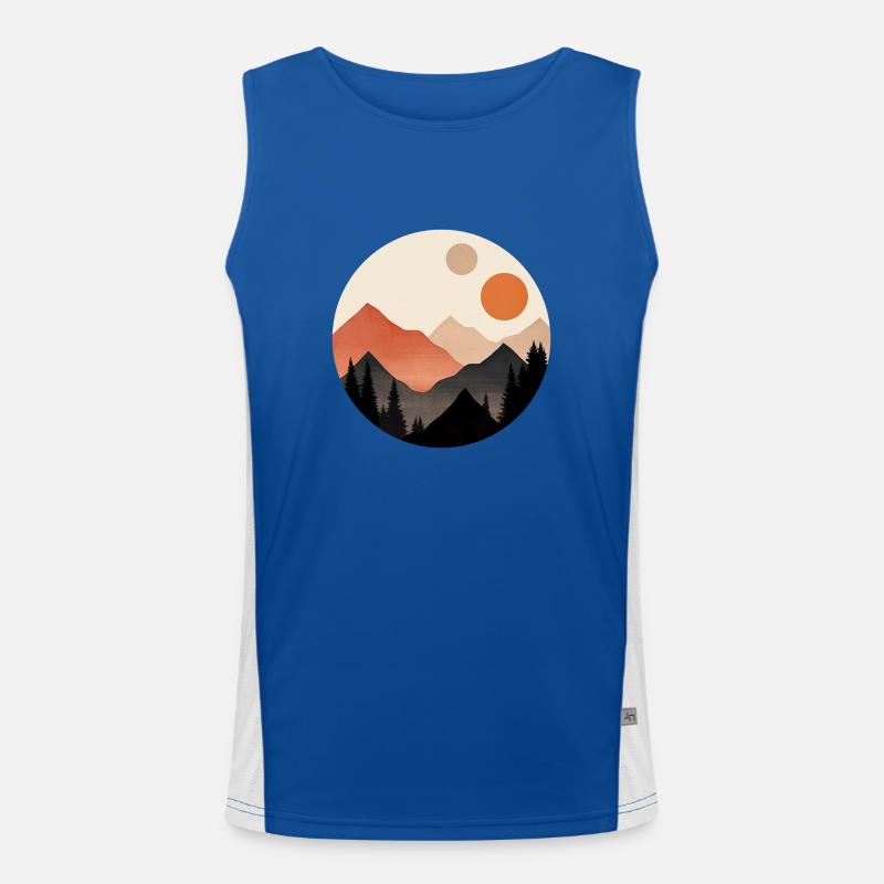 Mountains and two suns Men's Functional Contrast Tank Top 