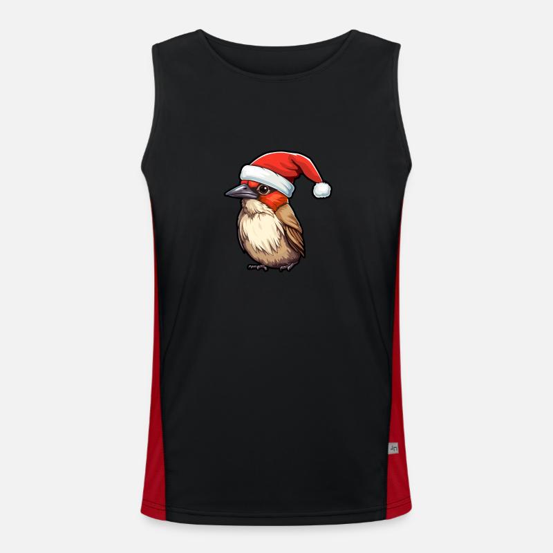 Oiseaux de Noël Oiseaux Santa Hat Hiver Débardeur respirant contrasté Homme 