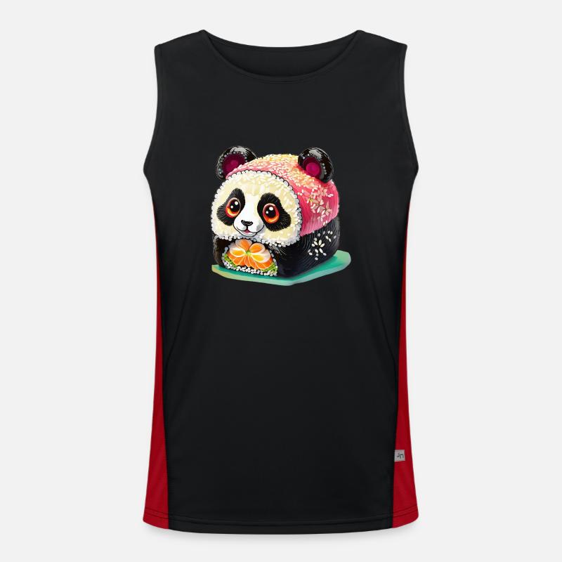 Sushi-Panda Funktionelles Kontrast-Tank Top für Männer 
