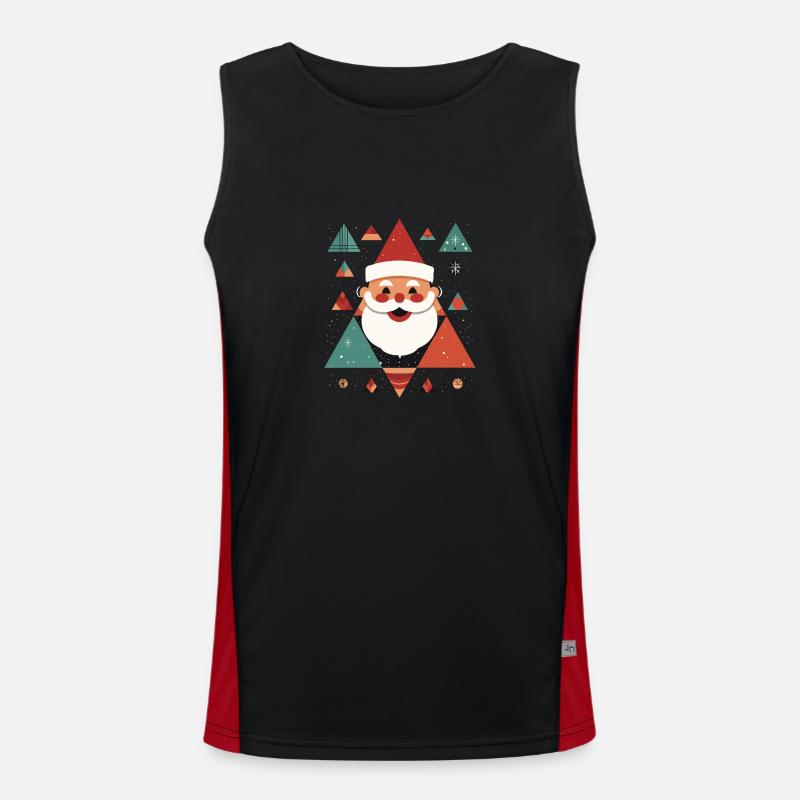 Weihnachtsmann Santa Funktionelles Kontrast-Tank Top für Männer 