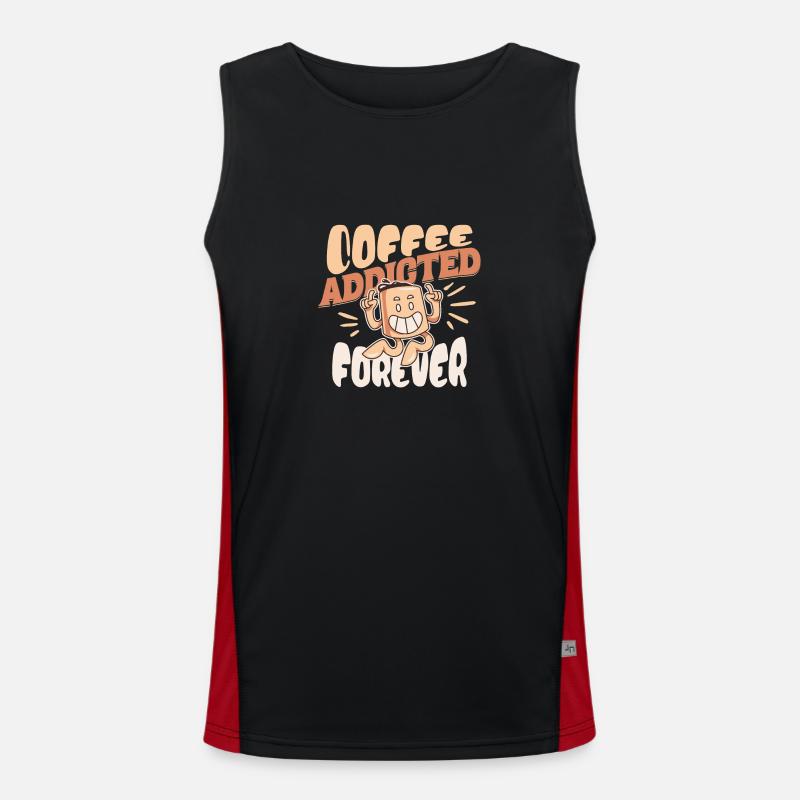 Coffeeholic fürs Leben Funktionelles Kontrast-Tank Top für Männer 