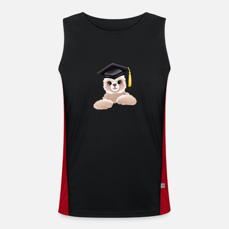 Bachelor Graduate Alpaca Studies School Leaving Certificate Men's Functional Contrast Tank Top 