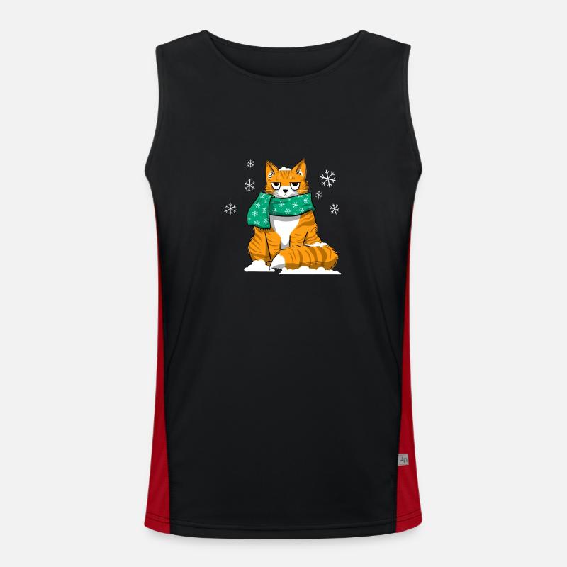 Winterkatze Funktionelles Kontrast-Tank Top für Männer 