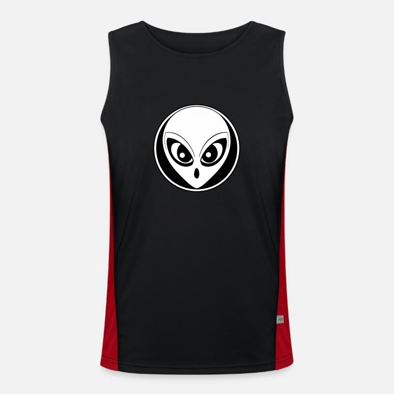 Alienkopf Funktionelles Kontrast-Tank Top für Männer 