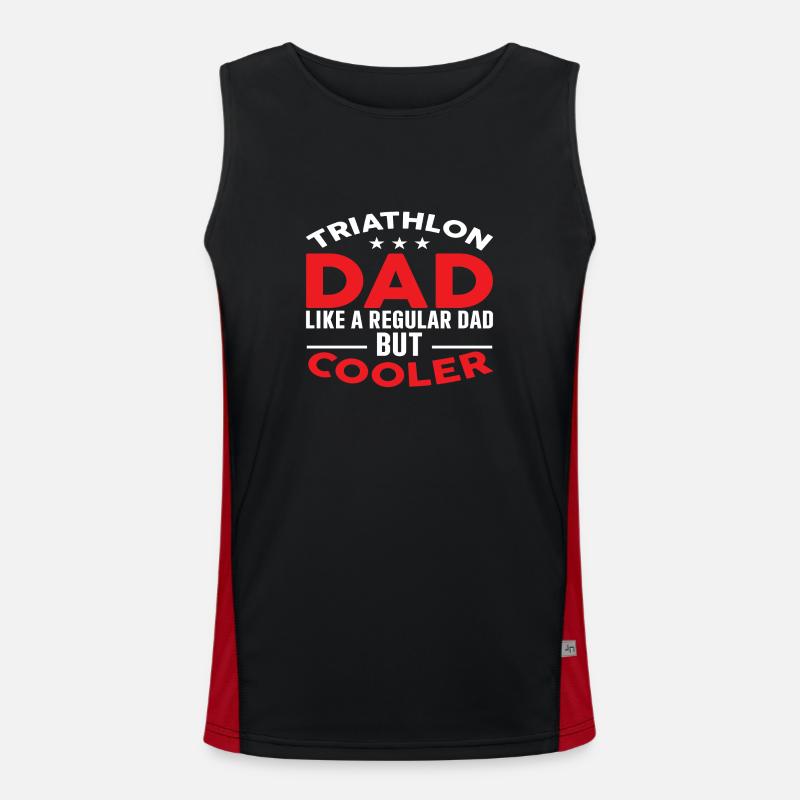 Triathlon Dad like a Normal Dad but Cooler Funktionelles Kontrast-Tank Top für Männer 