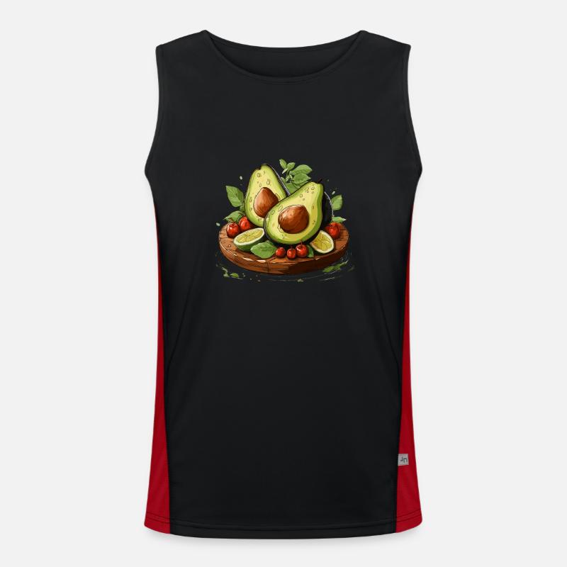 Avocado - Illustration Funktionelles Kontrast-Tank Top für Männer 