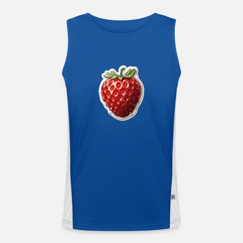Erdbeere - Illustration Funktionelles Kontrast-Tank Top für Männer 