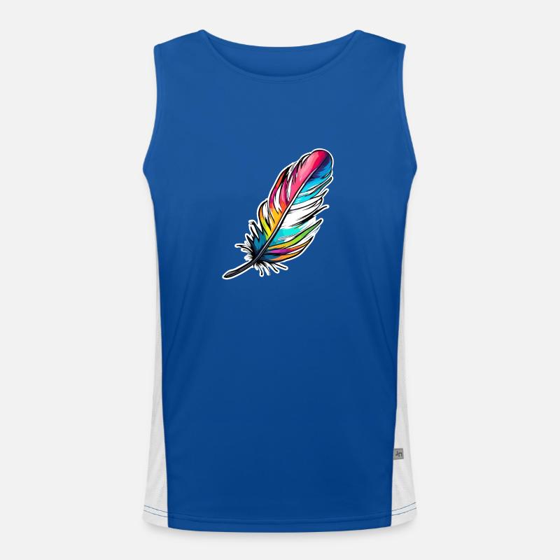 Feather/writing quill/bird feather/down feather Men's Functional Contrast Tank Top 