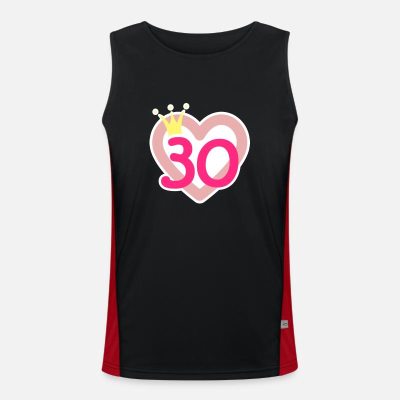 30. Geburtstag Prinzessin Krone Funktionelles Kontrast-Tank Top für Männer 