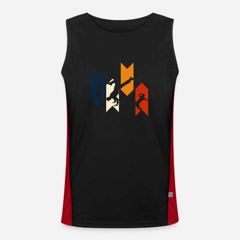 Vintage Retro Breakdance Geschenkidee Funktionelles Kontrast-Tank Top für Männer 