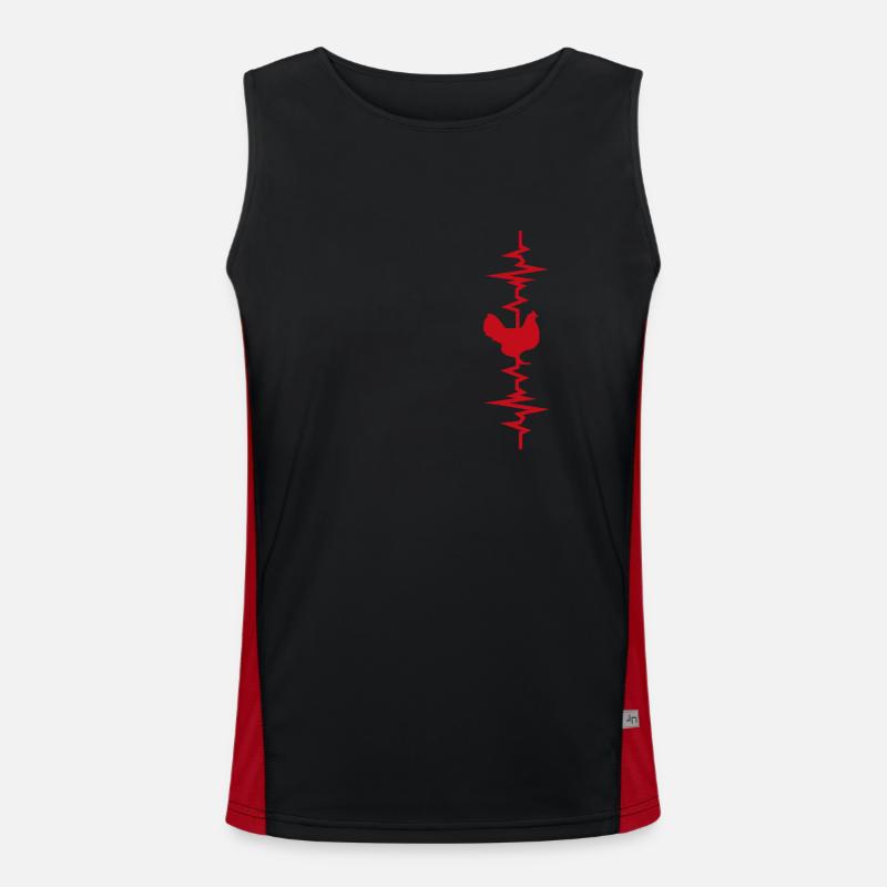Herzschlag der Henne Funktionelles Kontrast-Tank Top für Männer 