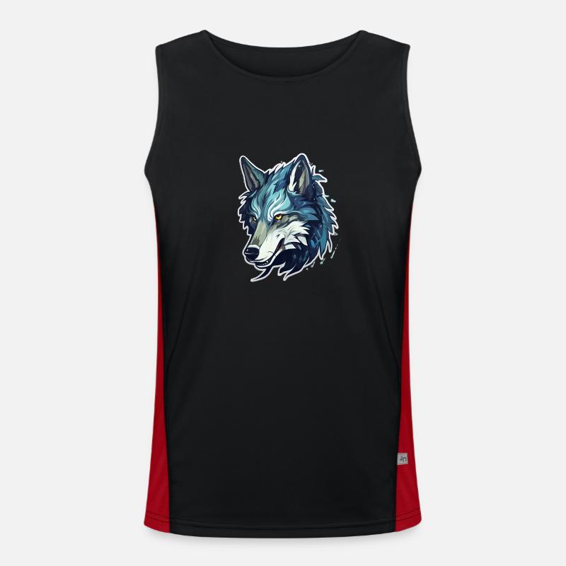 Loup - Illustration Débardeur respirant contrasté Homme 