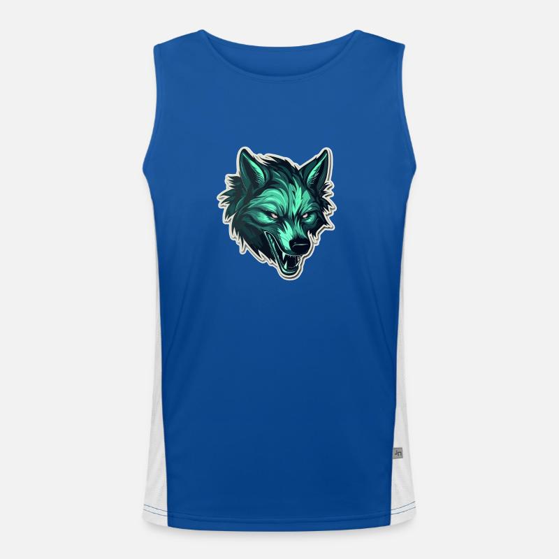 Wolf - Illustration Funktionelles Kontrast-Tank Top für Männer 