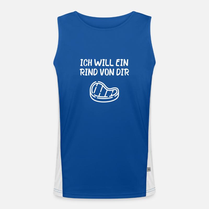 Ich will ein Rind von dir Funktionelles Kontrast-Tank Top für Männer 