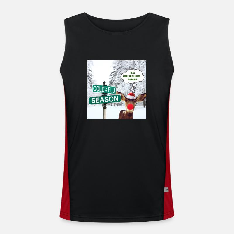 Oh Deer - Rudolf Weihnachtsdesign Funktionelles Kontrast-Tank Top für Männer 