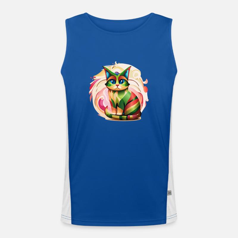 Chat Color Burst Débardeur respirant contrasté Homme 