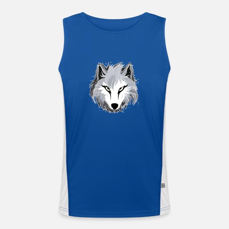 Wolf - Illustration Funktionelles Kontrast-Tank Top für Männer 