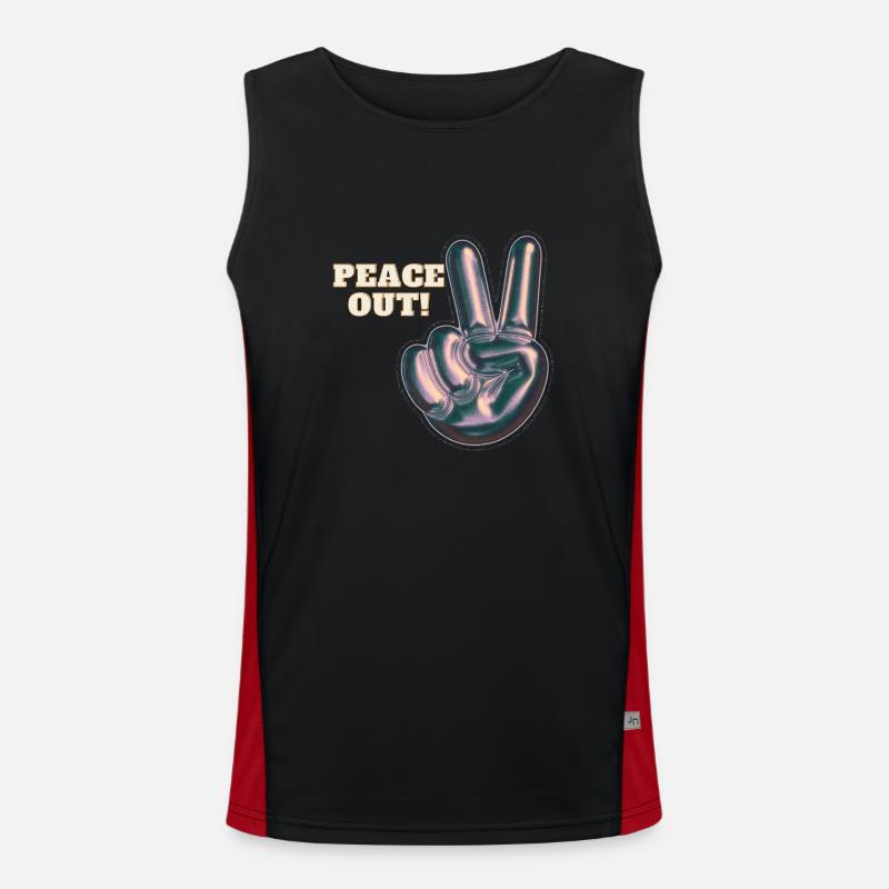 Peace out! Funktionelles Kontrast-Tank Top für Männer 