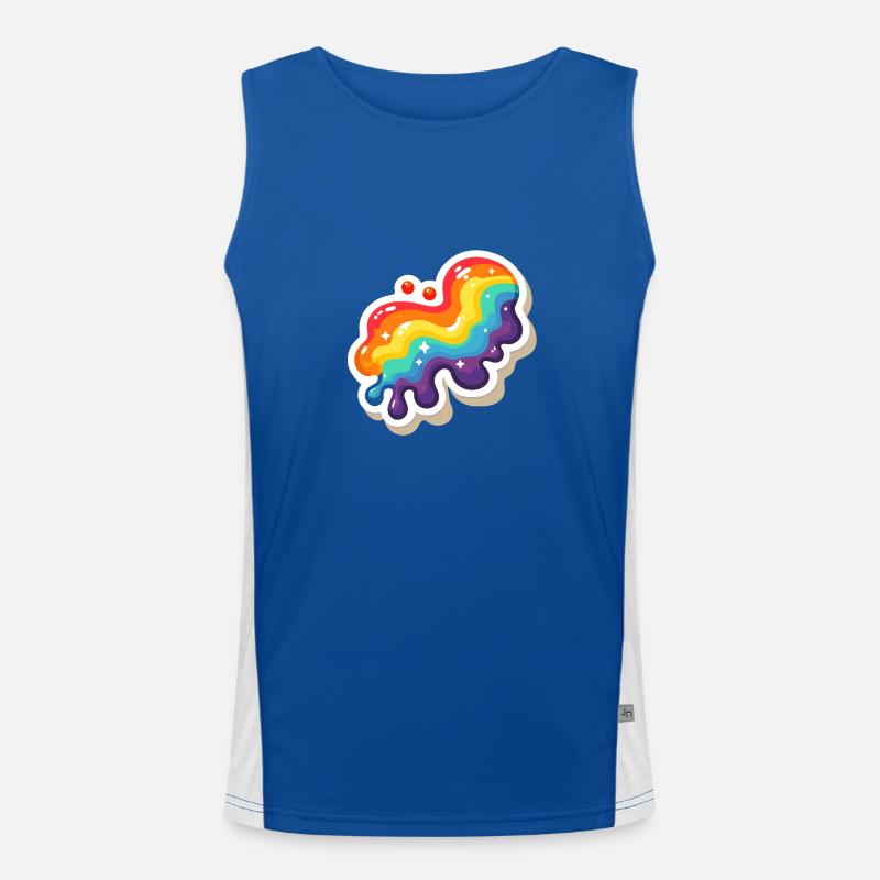 Regenbogen-Pouring-Farbe Funktionelles Kontrast-Tank Top für Männer 