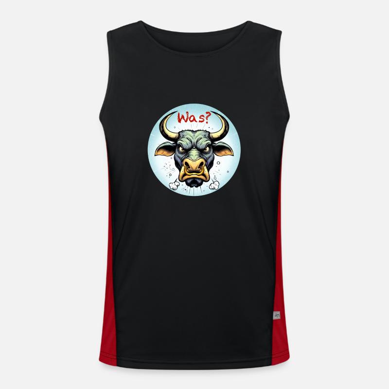 Wütender Stier Funktionelles Kontrast-Tank Top für Männer 