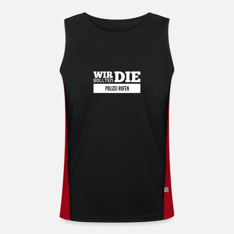 wo ist die Polizei? Funktionelles Kontrast-Tank Top für Männer 
