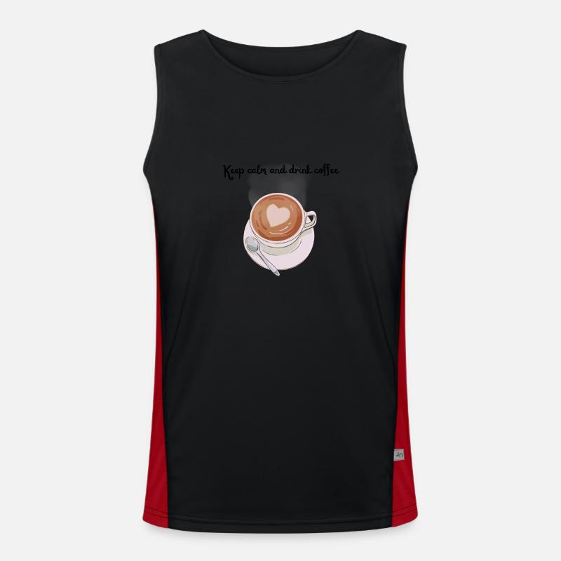 Keep Calm and drink Coffee Funktionelles Kontrast-Tank Top für Männer 
