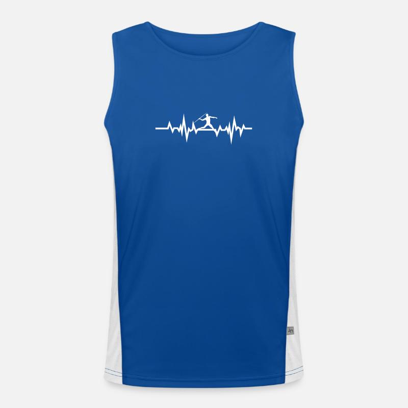 Speerwurf Herzschlag Funktionelles Kontrast-Tank Top für Männer 
